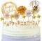 12PCS Birthday Cake Decoration Set – Gold Candles, Confetti & Cupcake Toppers
